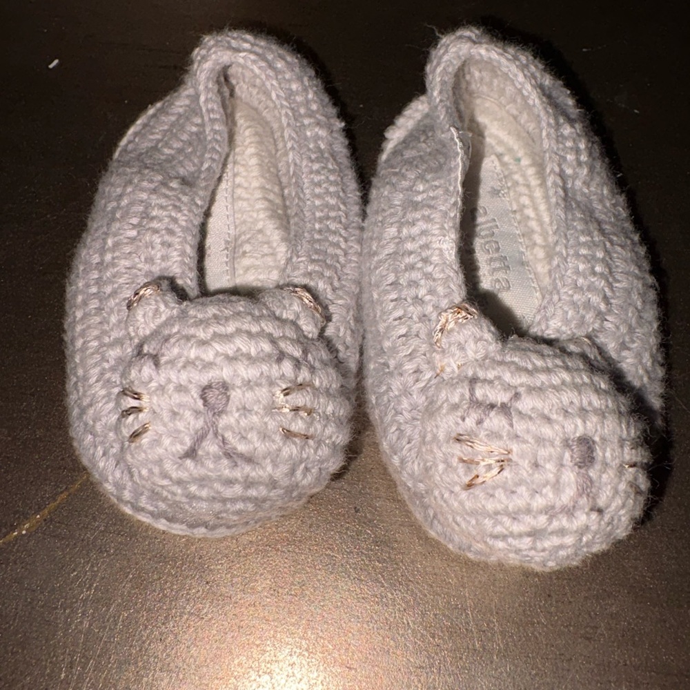 Albetta Crochet Baby Booties :: Cat